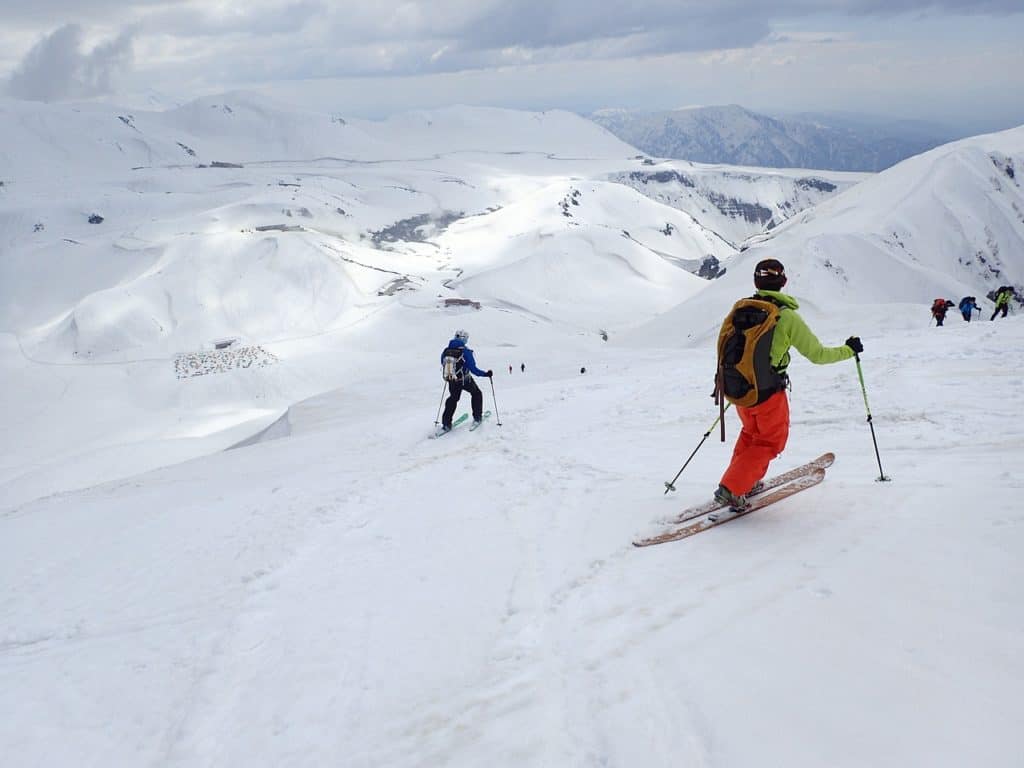 Skien in de italiaanse alpen